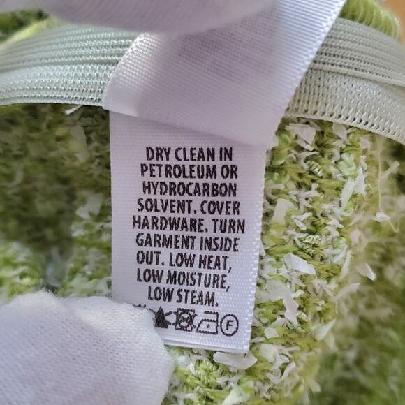 St. John Lurex Baby Eyelash Sheath Dress Tweed Knit Shift Dress Green Size 4 - Picture 13 of 13